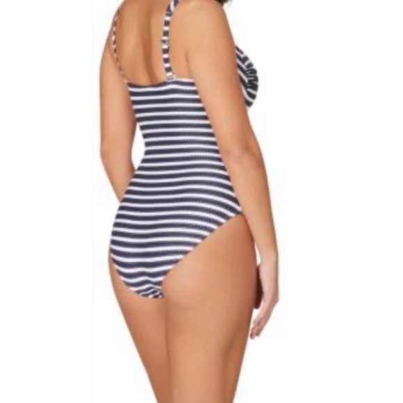 Nordstrom NipTuck Ruched Multi Fit Cup Joanne Striped Tummy Control Swimsuit 6 - Picture 3 of 16